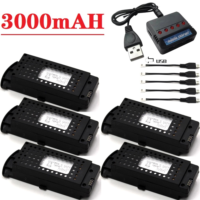 Drone Battery Li-Ion - Q6 Drones Batterij 3.7V 3000mAh voor