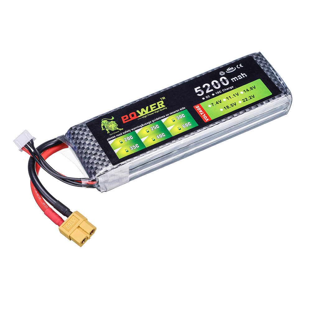3S 5200mAh 11.1V 60C Lipo Batt - Drone Battery 3S recensie en prijs